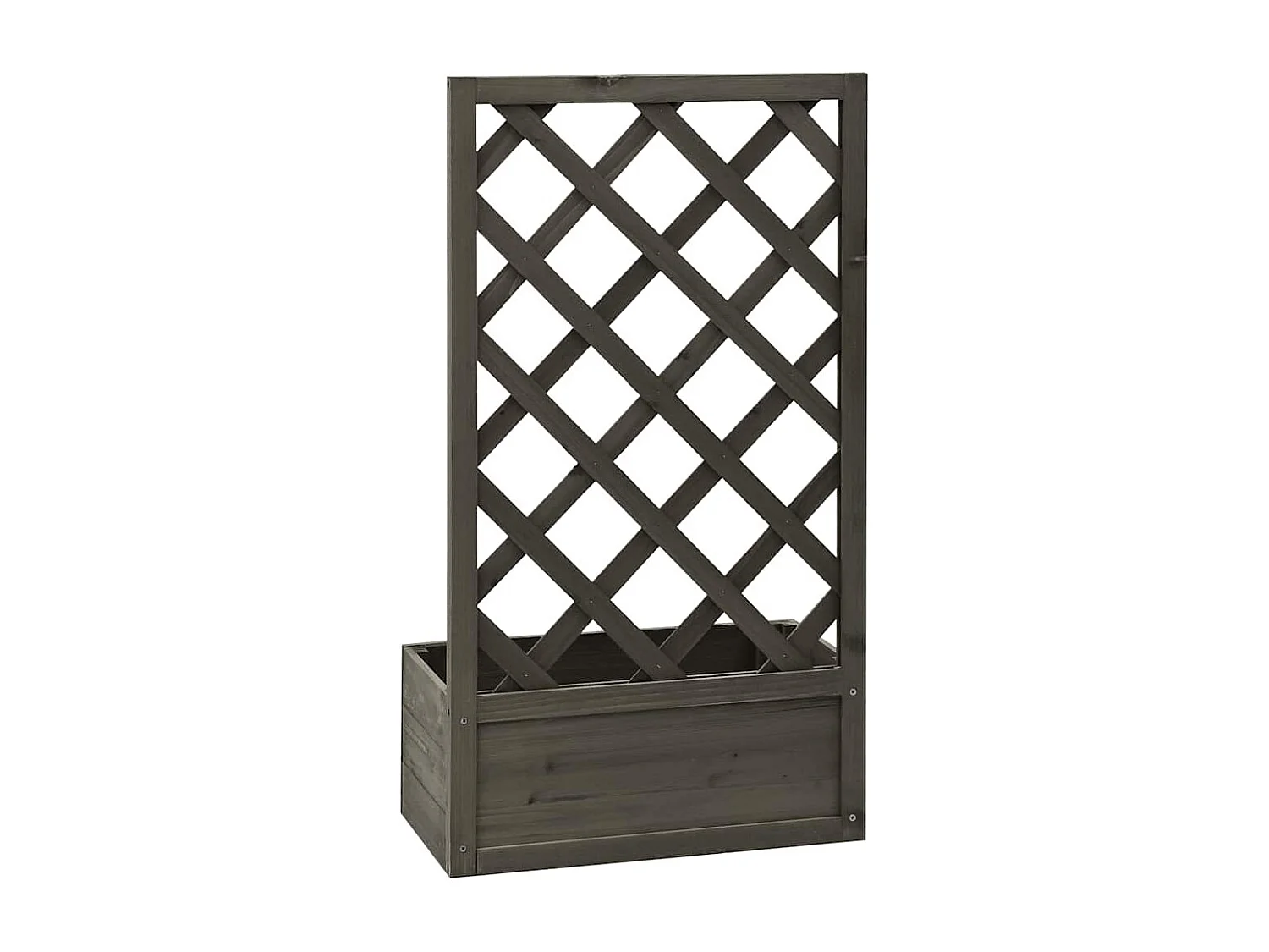 Tuintrellis plantenbak grijs 50x25x90 cm dennenhout