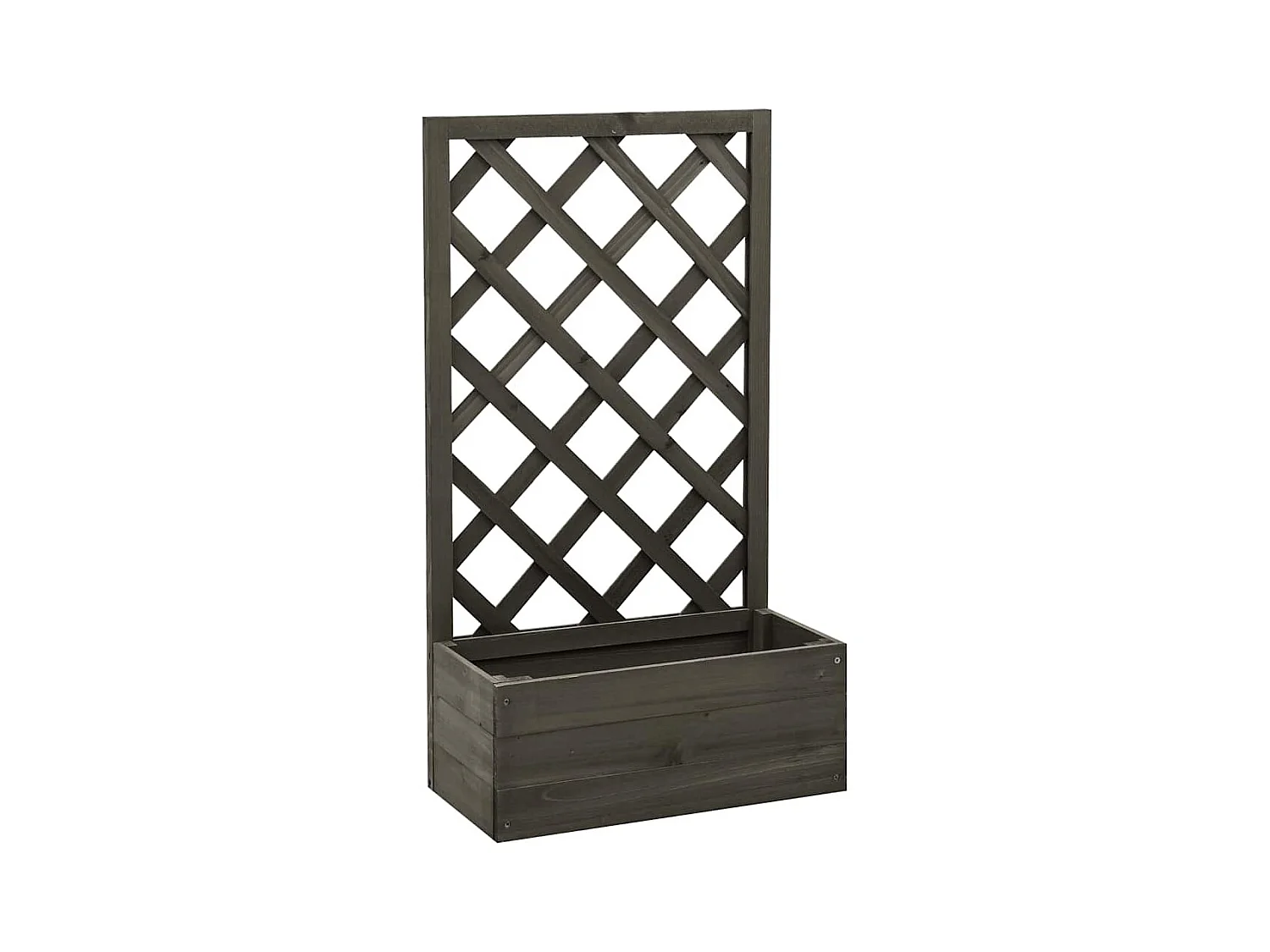 Jardinière à treillis de jardin Gris 50x25x90 cm Bois de sapin