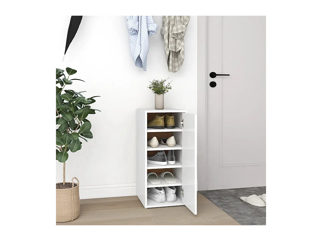 Armoire à chaussures Blanc 32x35x70 cm Bois d’ingénierie