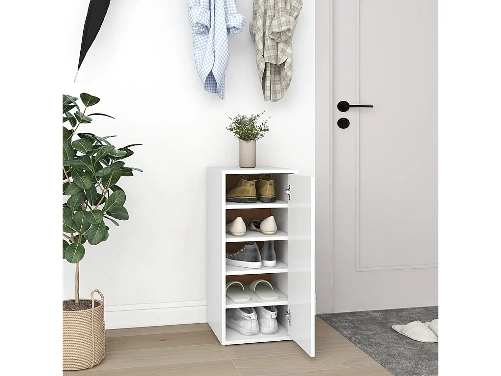 Zapatero blanco 32x35x70 cm Madera contrachapada