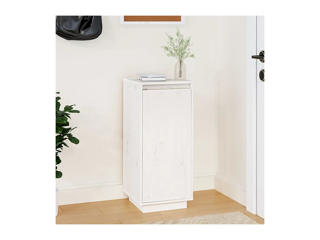 Armoire à chaussures Blanc 35x35x80 cm Bois de pin massif