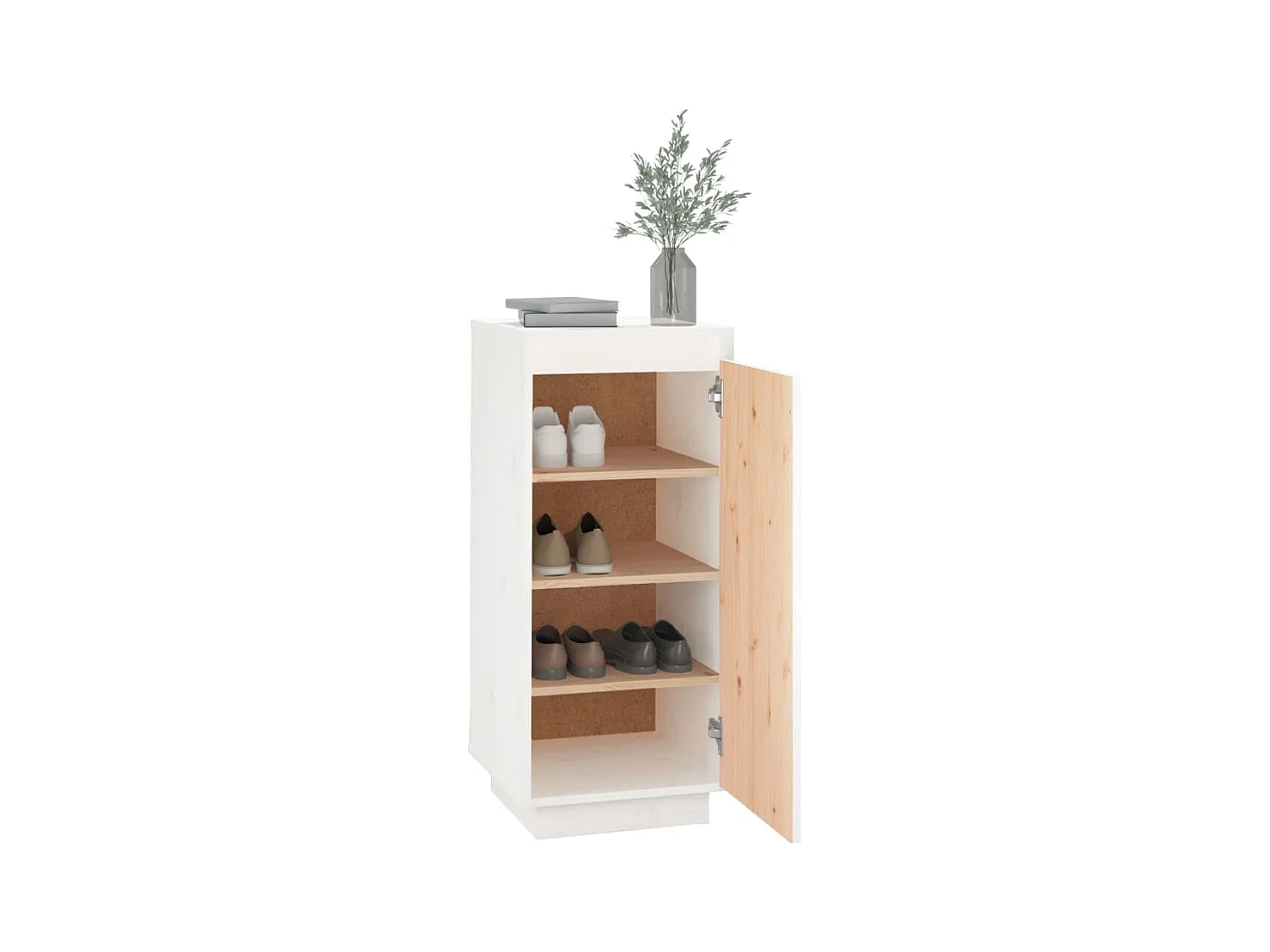 Armoire à chaussures Blanc 35x35x80 cm Bois de pin massif