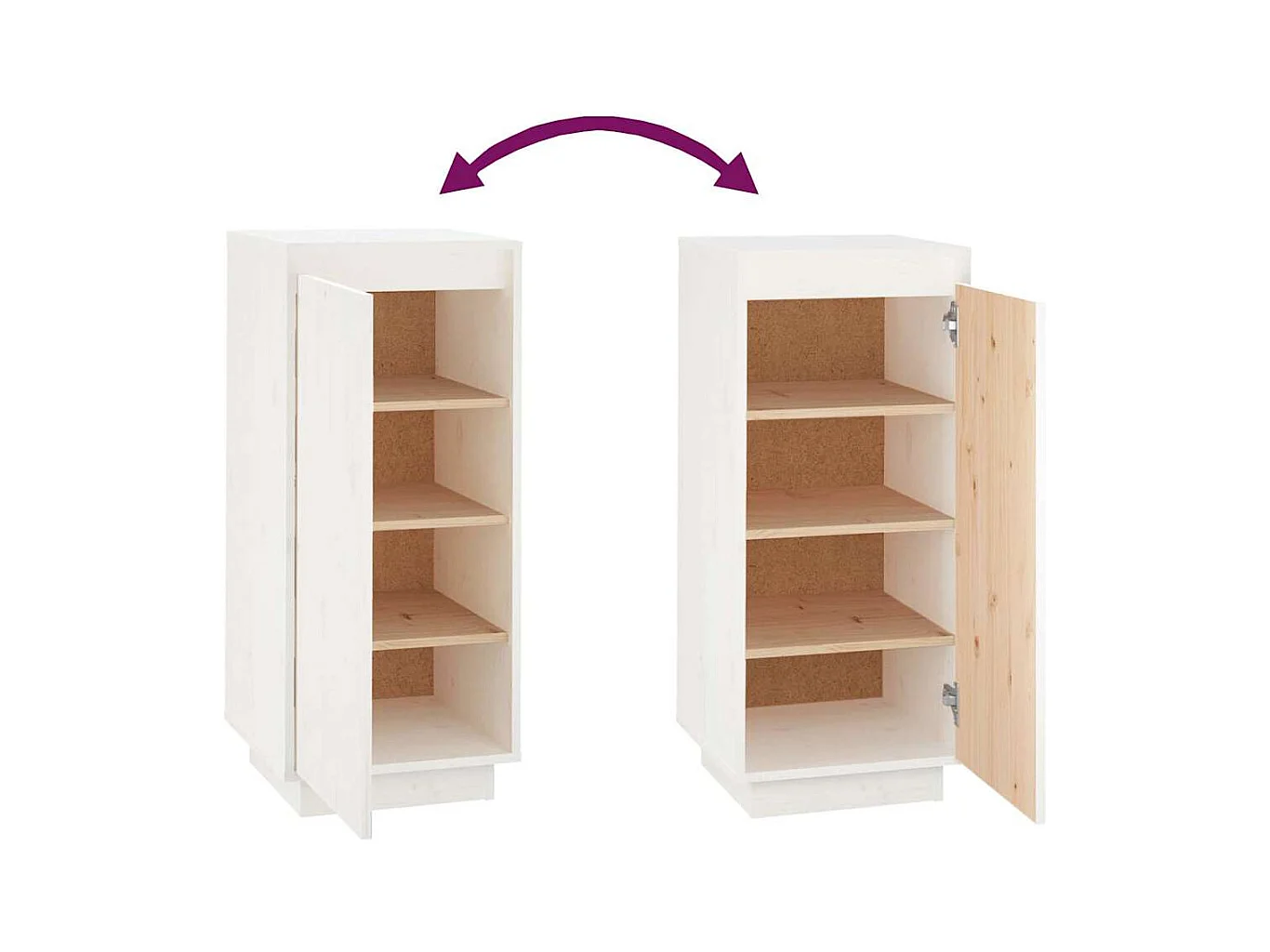 Armoire à chaussures Blanc 35x35x80 cm Bois de pin massif