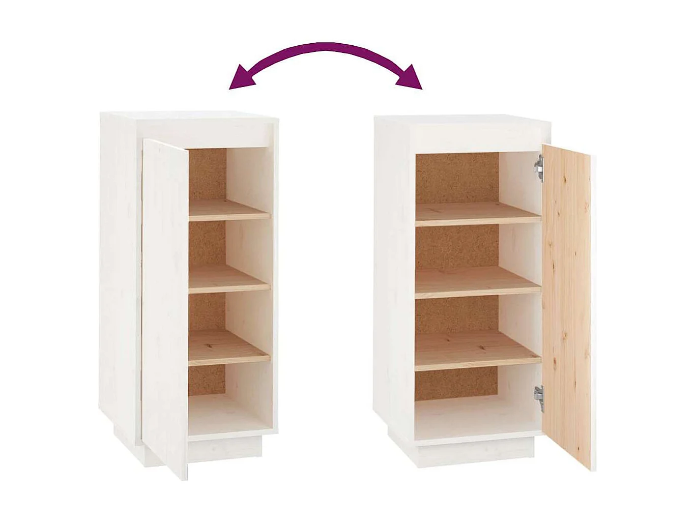 Armoire à chaussures Blanc 35x35x80 cm Bois de pin massif