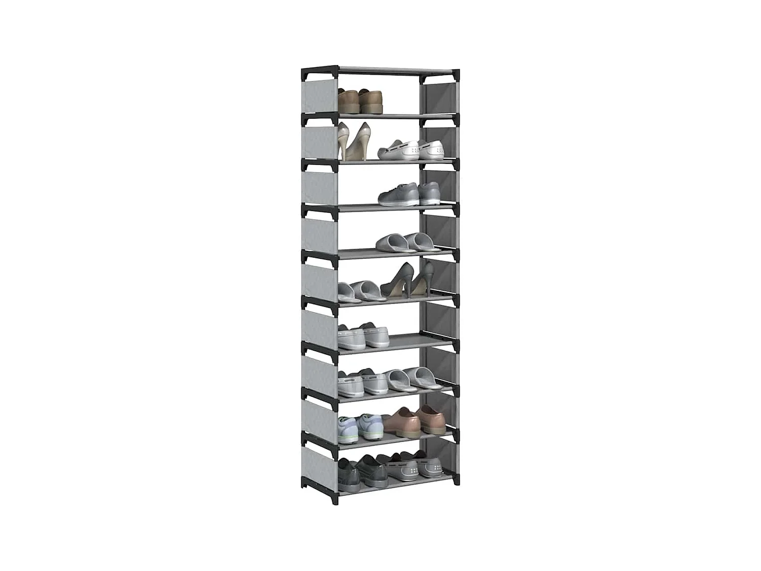 Étagère à chaussures 10 niveaux 54x28x158 cm tissu non-tissé