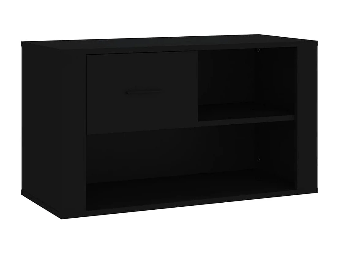 Zapatero negro 80x35x45 cm Madera contrachapada