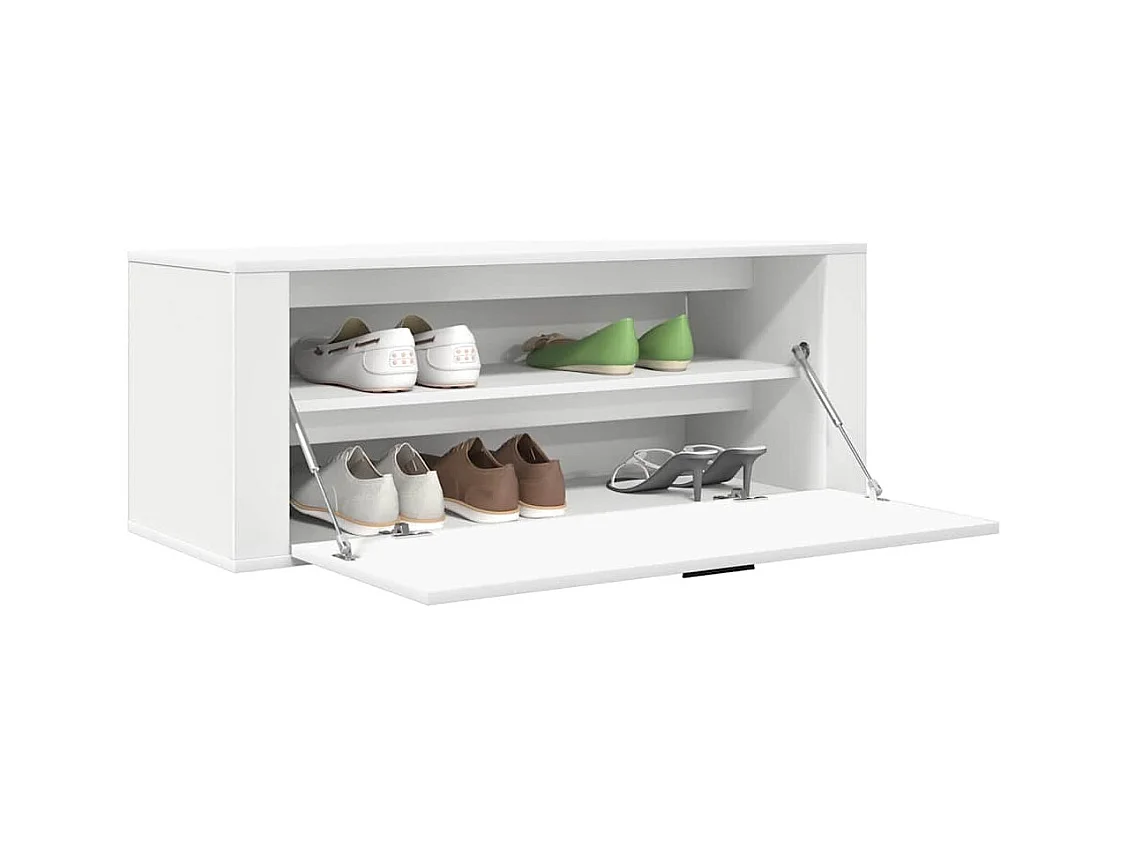 Armoire à chaussures murale Blanc 100x35x38cm Bois d'ingénierie
