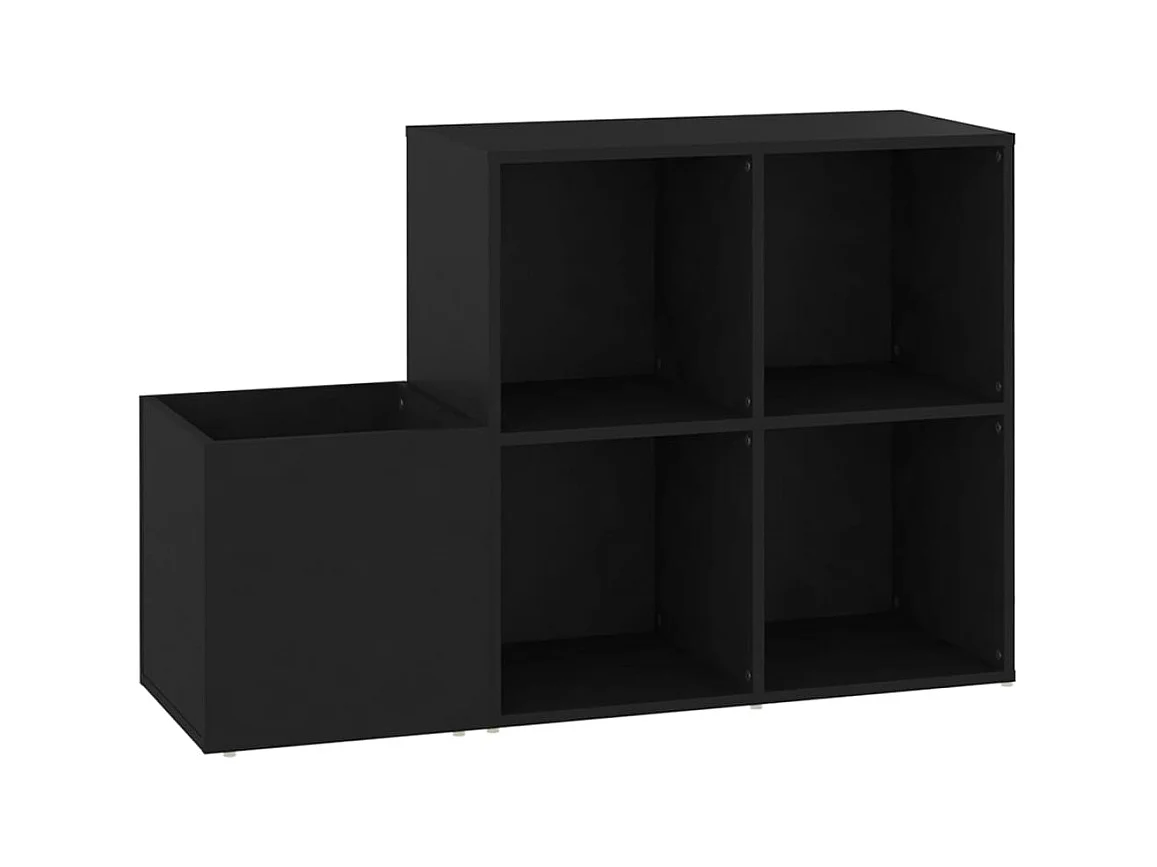 Armoire à chaussures d'entrée noir bois d'ingénierie