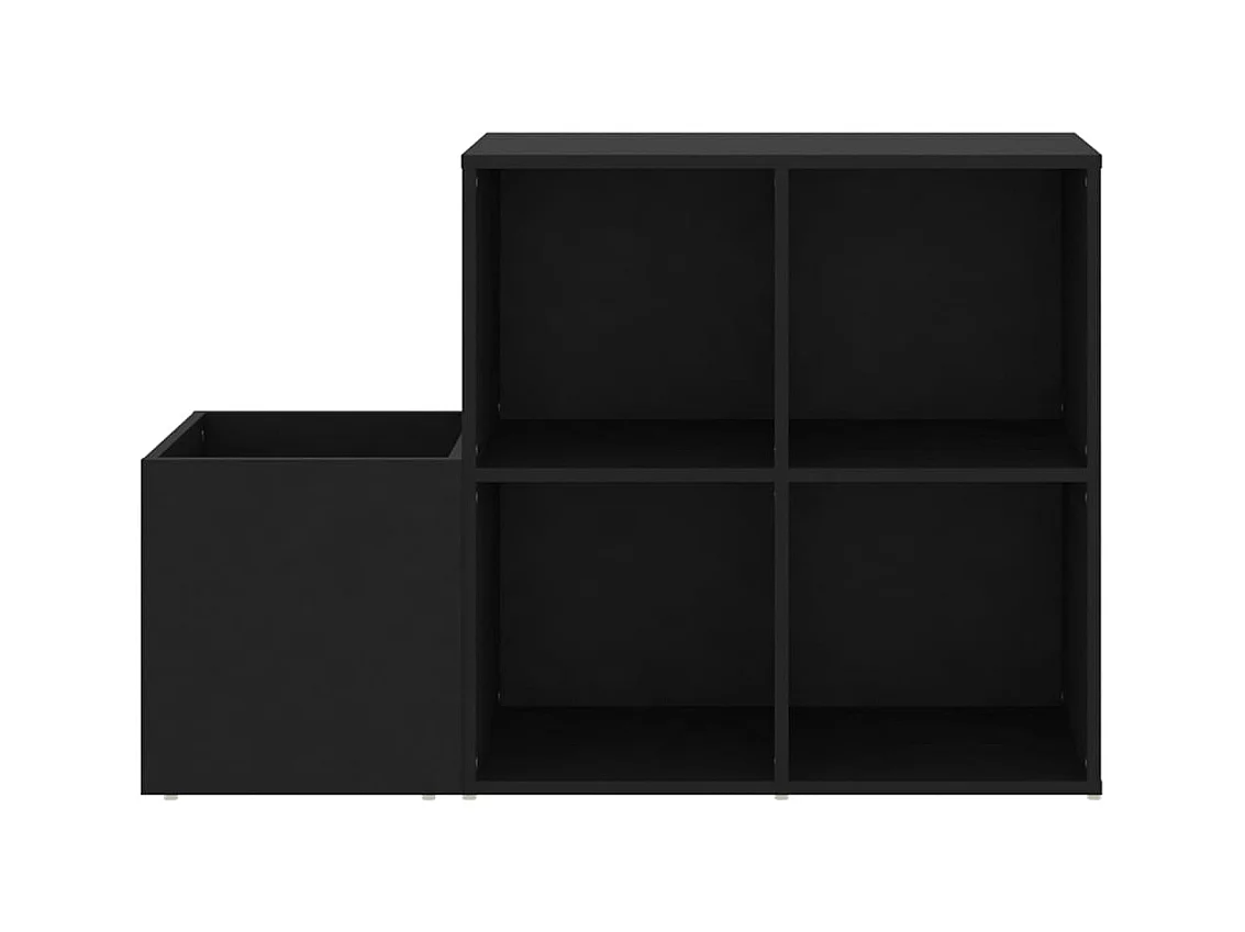 Armoire à chaussures d'entrée noir bois d'ingénierie