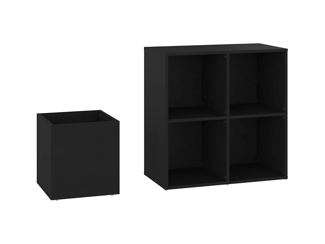 Armoire à chaussures d'entrée noir bois d'ingénierie