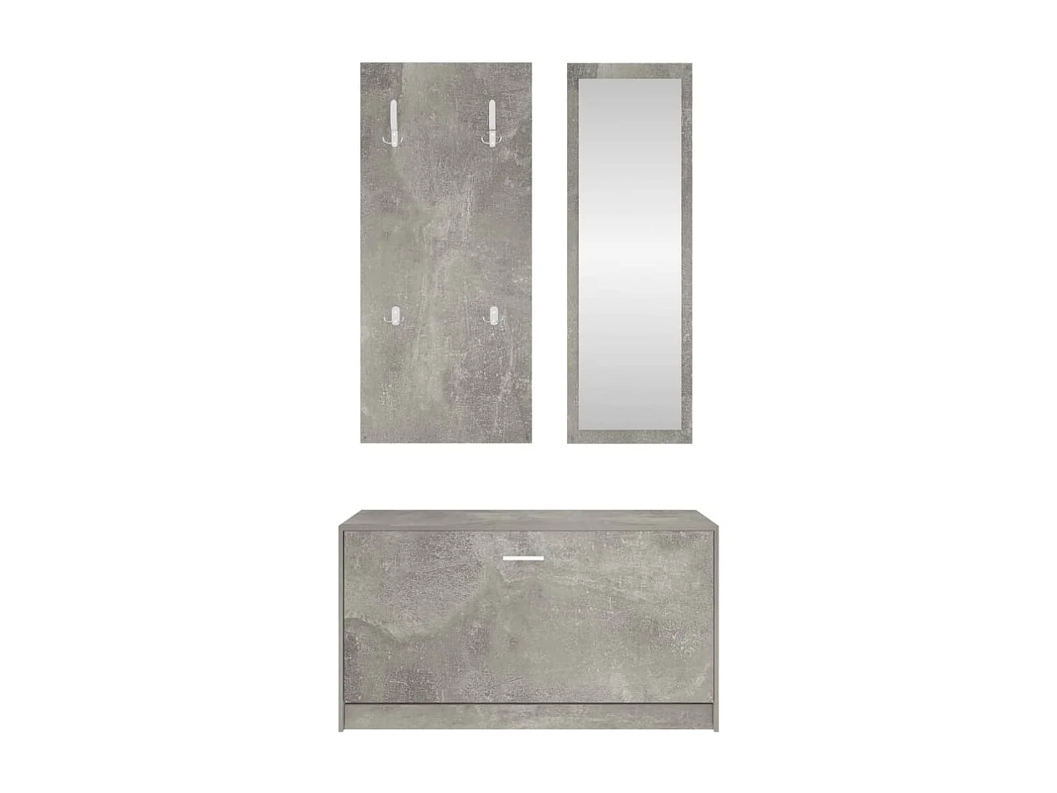 3-in-1 schoenenkastset betongrijs