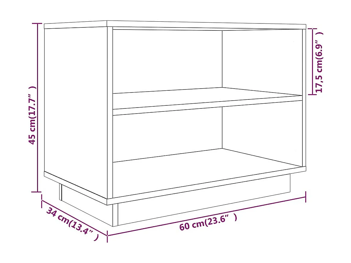 Armoire à chaussures Marron miel 60x34x45 cm Bois de pin massif