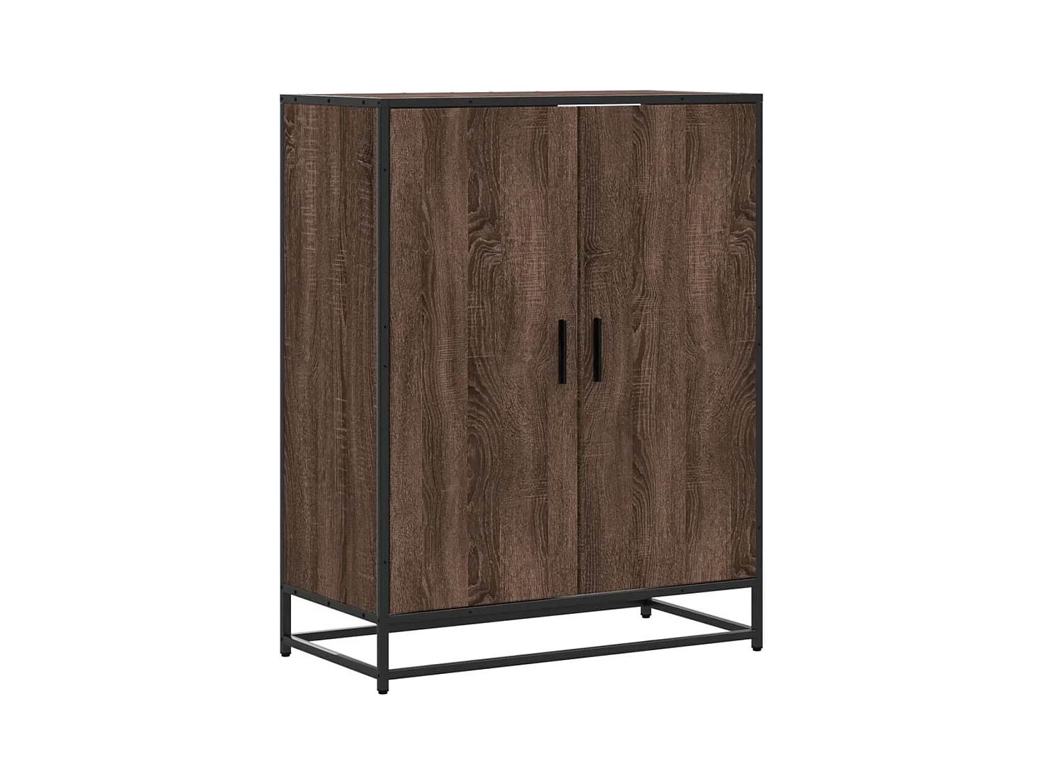 Meuble à chaussures chêne marron bois d'ingénierie et métal