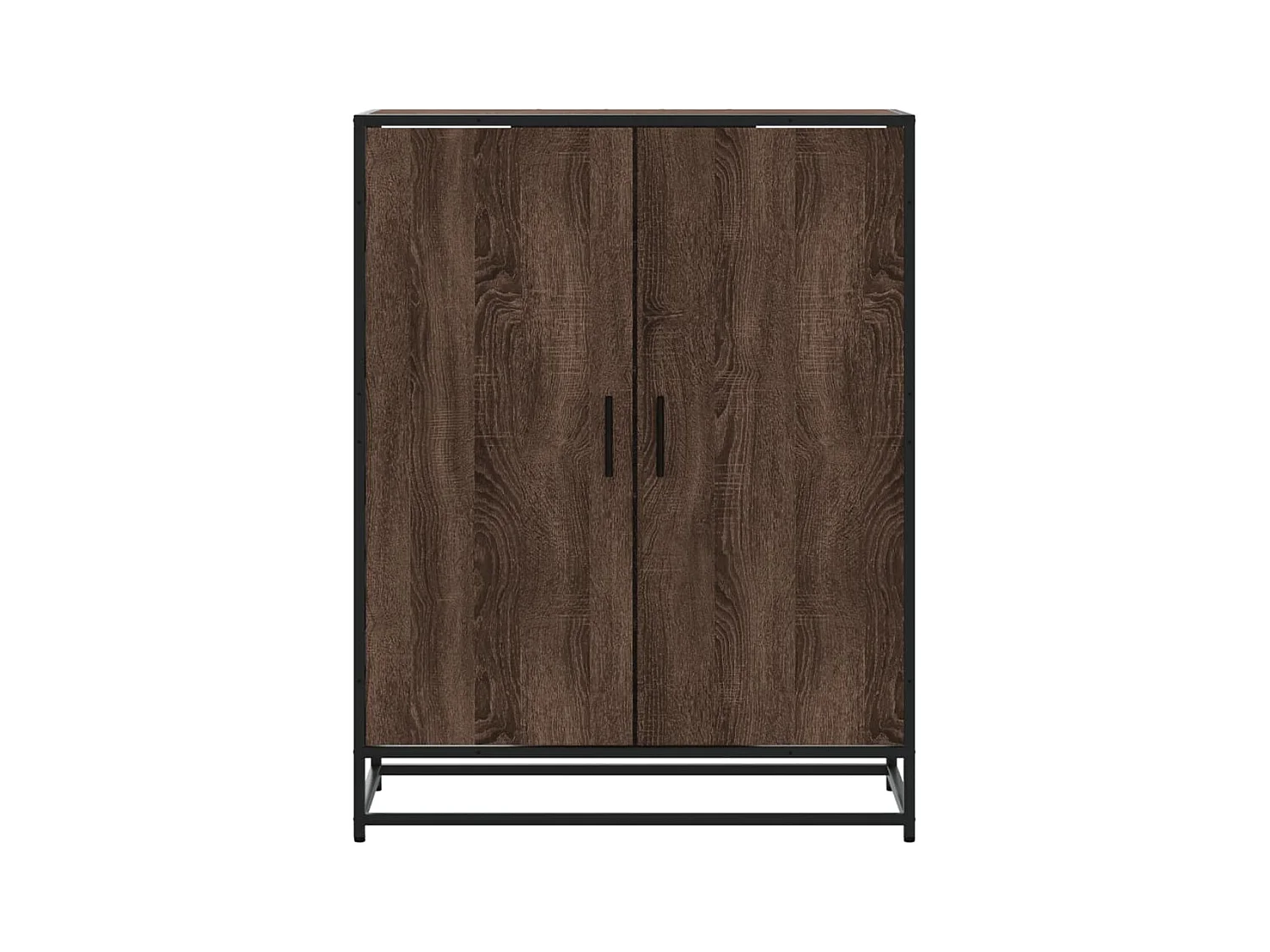 Meuble à chaussures chêne marron bois d'ingénierie et métal