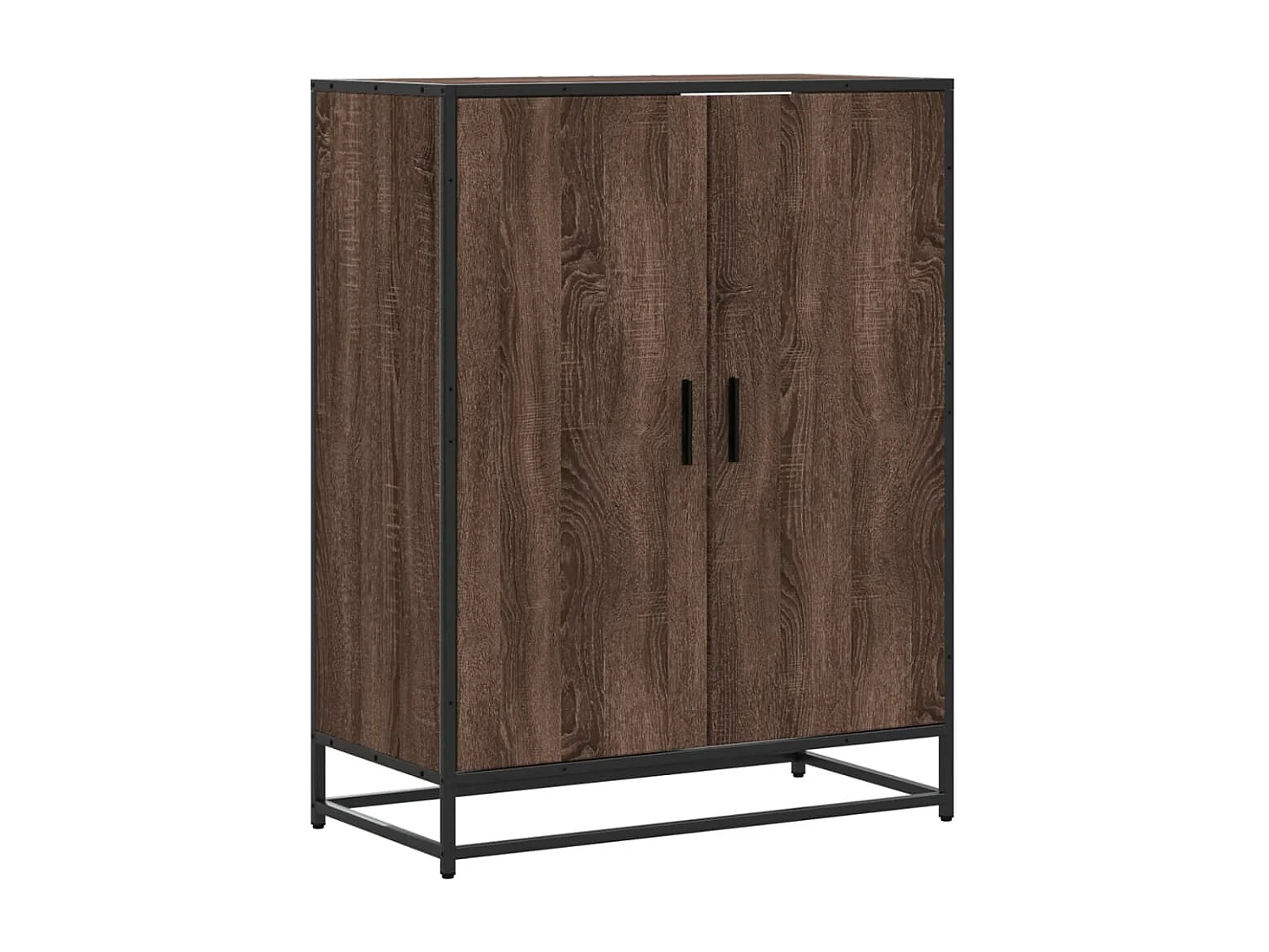 Meuble à chaussures chêne marron bois d'ingénierie et métal