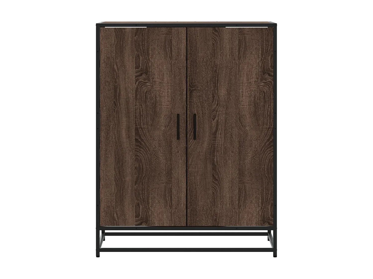 Meuble à chaussures chêne marron bois d'ingénierie et métal