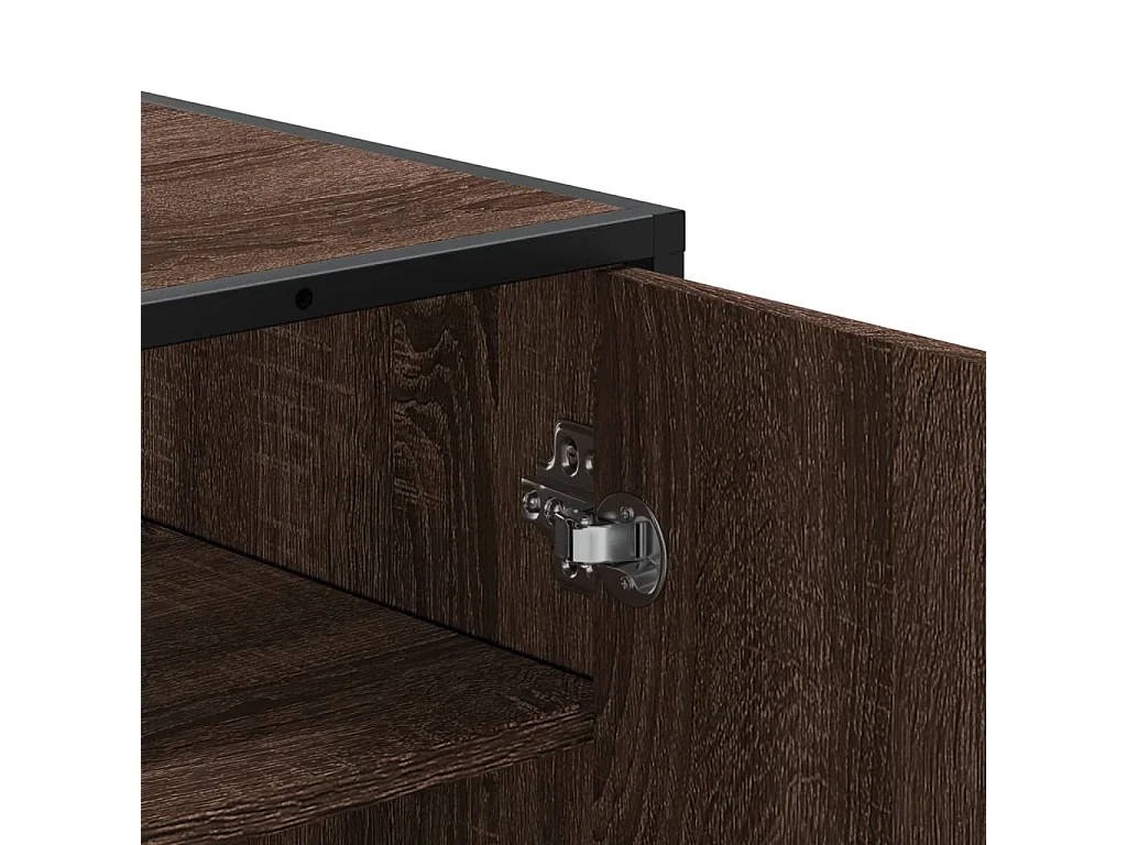 Meuble à chaussures chêne marron bois d'ingénierie et métal