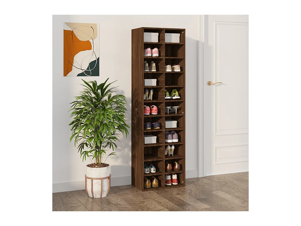 Meuble à chaussures Chêne marron 54x34x183 cm Bois d'ingénierie