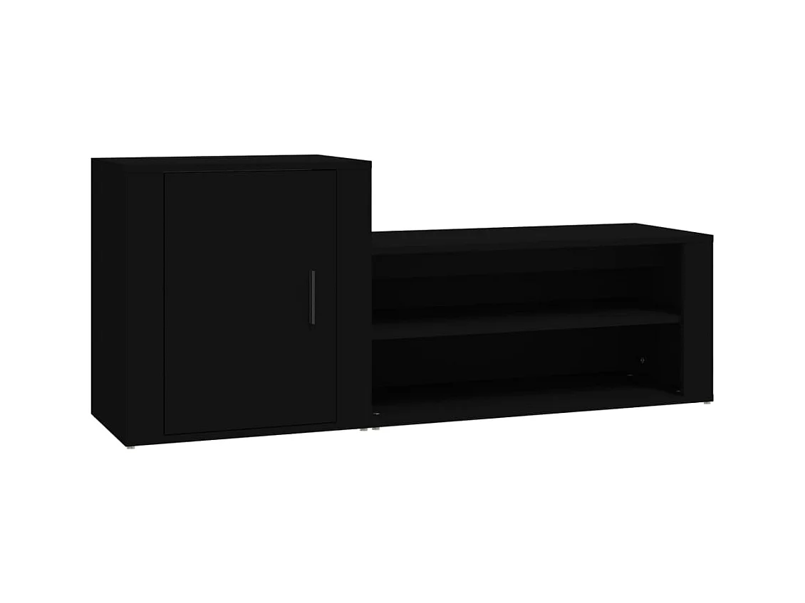 Scarpiera nera 130x35x54 cm Legno ingegnerizzato
