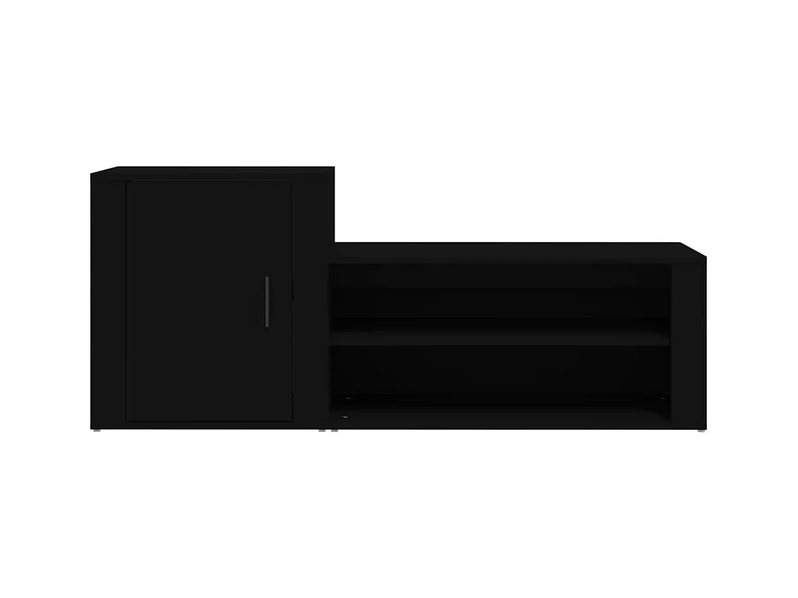 Scarpiera nera 130x35x54 cm Legno ingegnerizzato