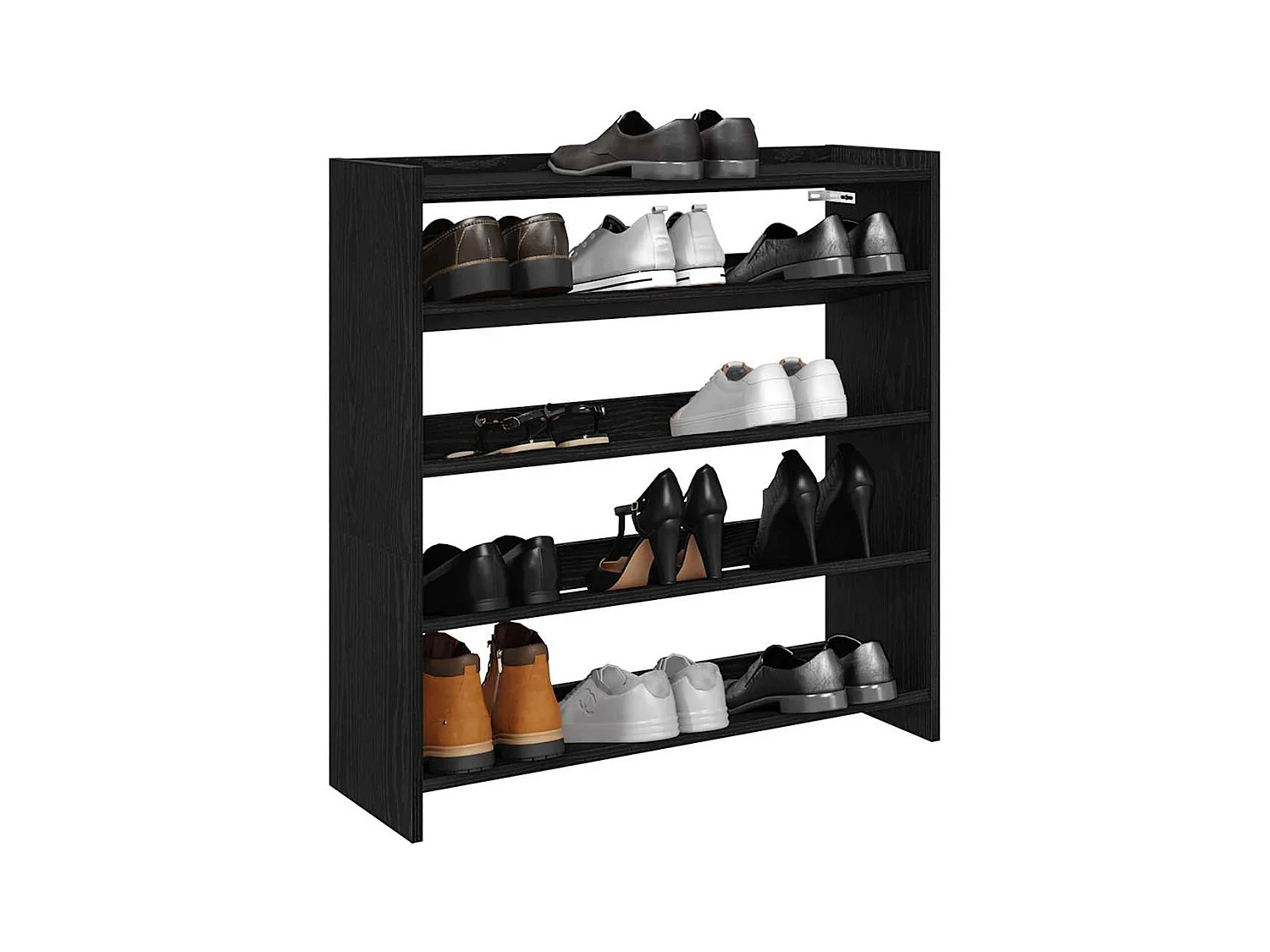 Étagère à chaussures noir 80x25x81 cm bois d'ingénierie