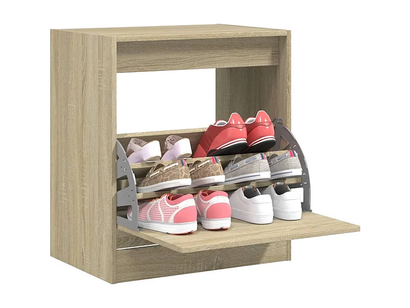 Armoire à chaussures chêne sonoma 60x42x69 cm bois d'ingénierie