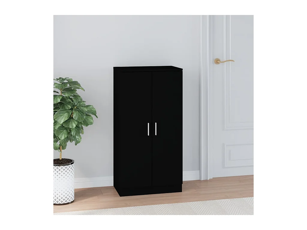 Zapatero negro 55x35x108 cm Madera contrachapada