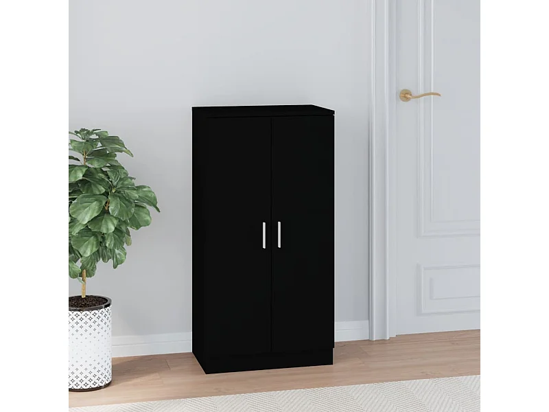 Scarpiera nera 55x35x108 cm Legno ingegnerizzato