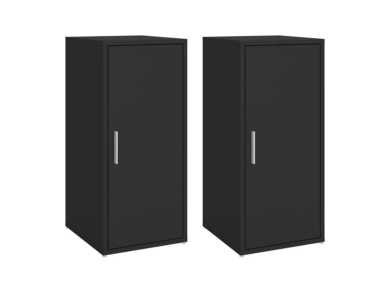 Armoires à chaussures 2 pcs Noir 32x35x70 cm Aggloméré