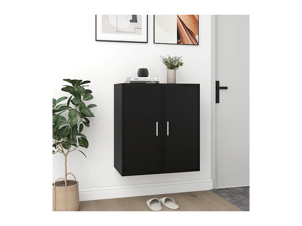 Armoires à chaussures 2 pcs Noir 32x35x70 cm Aggloméré