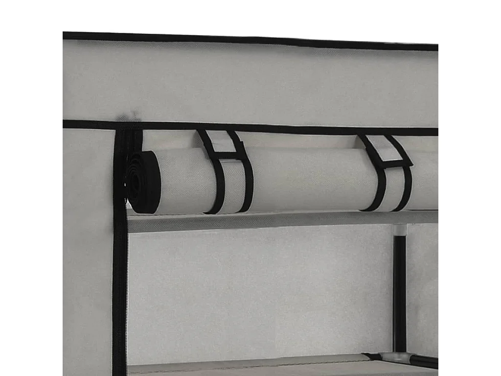 Zapatero con tapa Gris 58x28x106 cm Tela