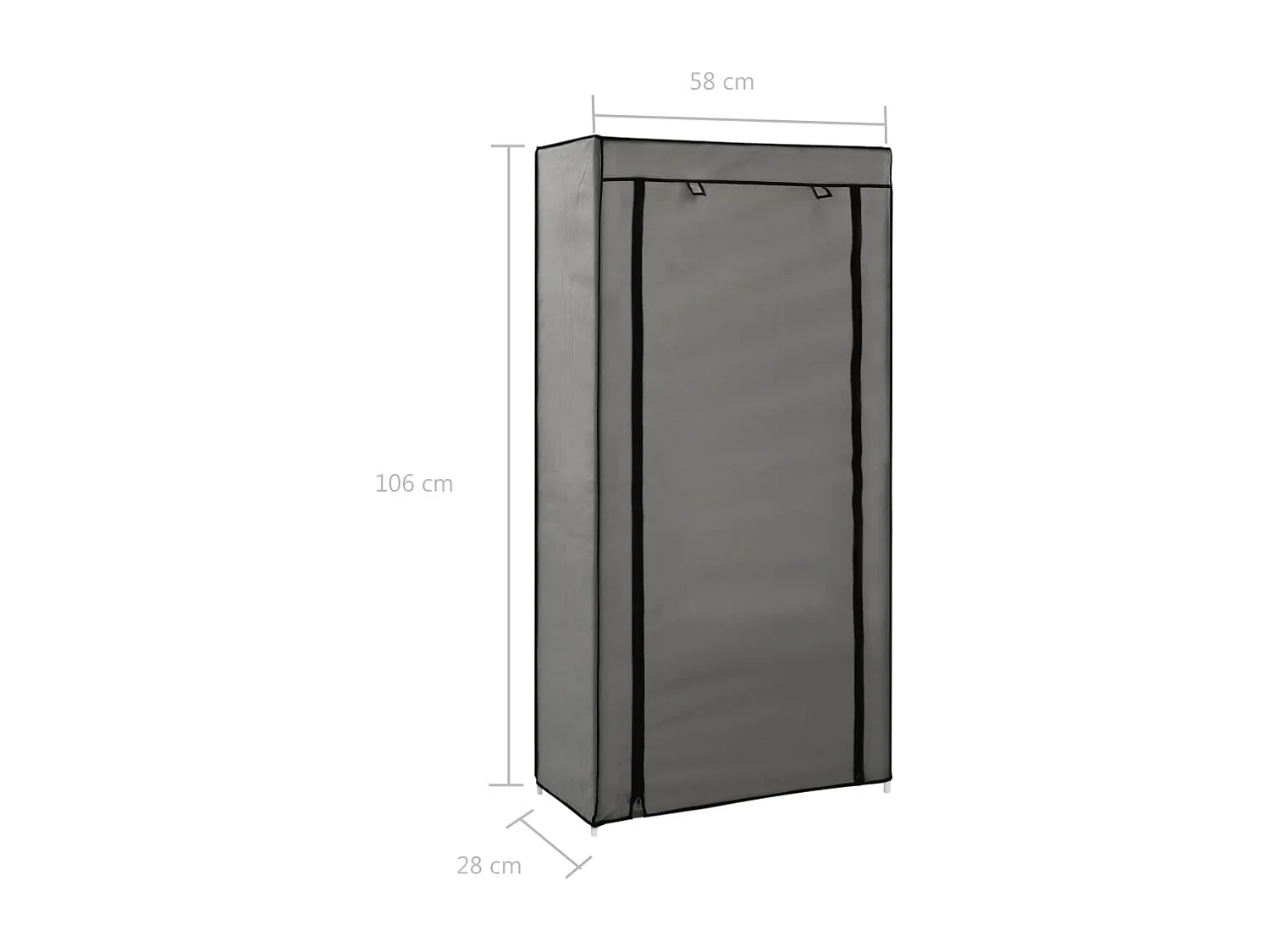 Zapatero con tapa Gris 58x28x106 cm Tela