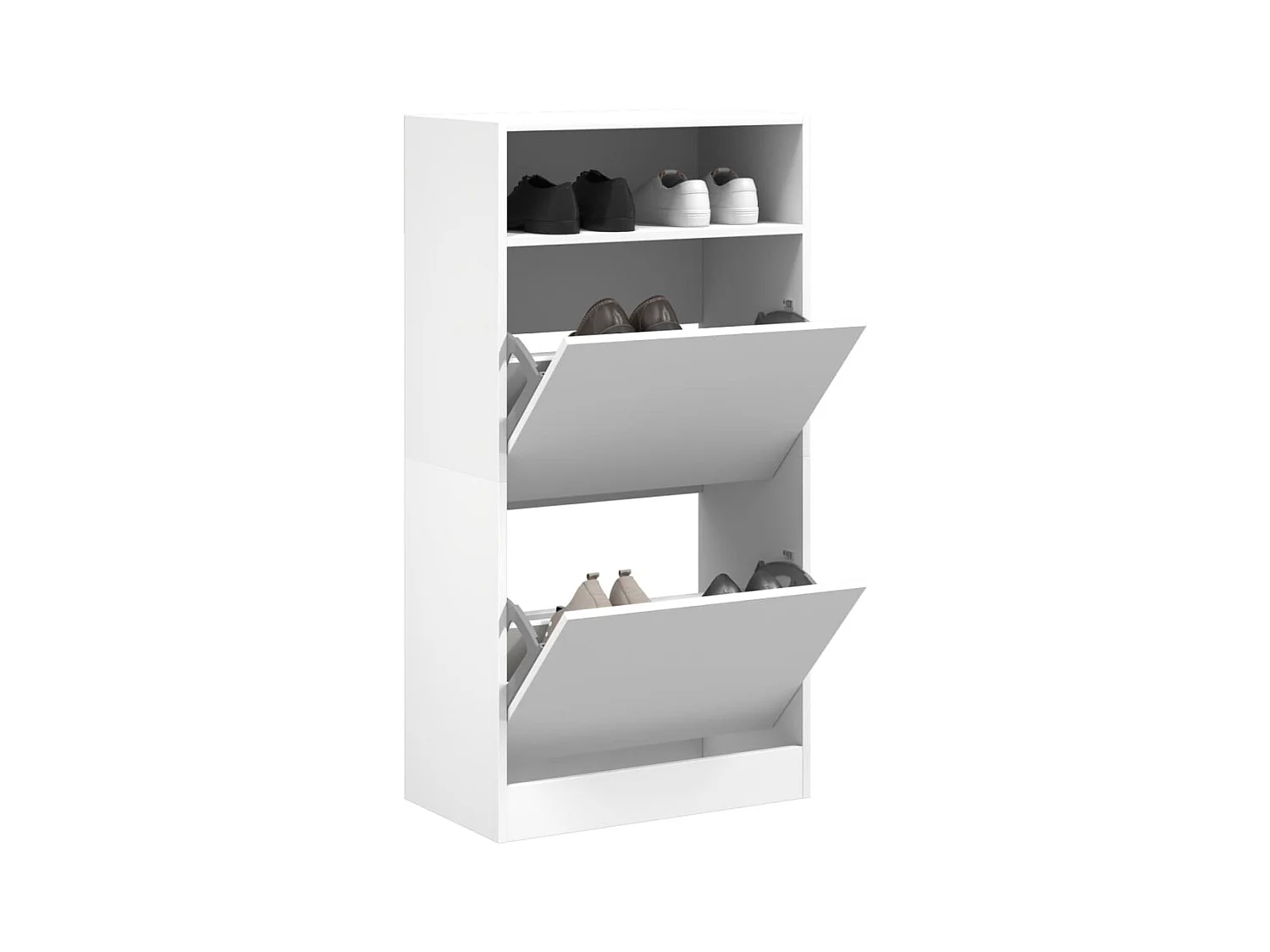 Weißer Schuhschrank 60x34x116 cm Holzwerkstoff
