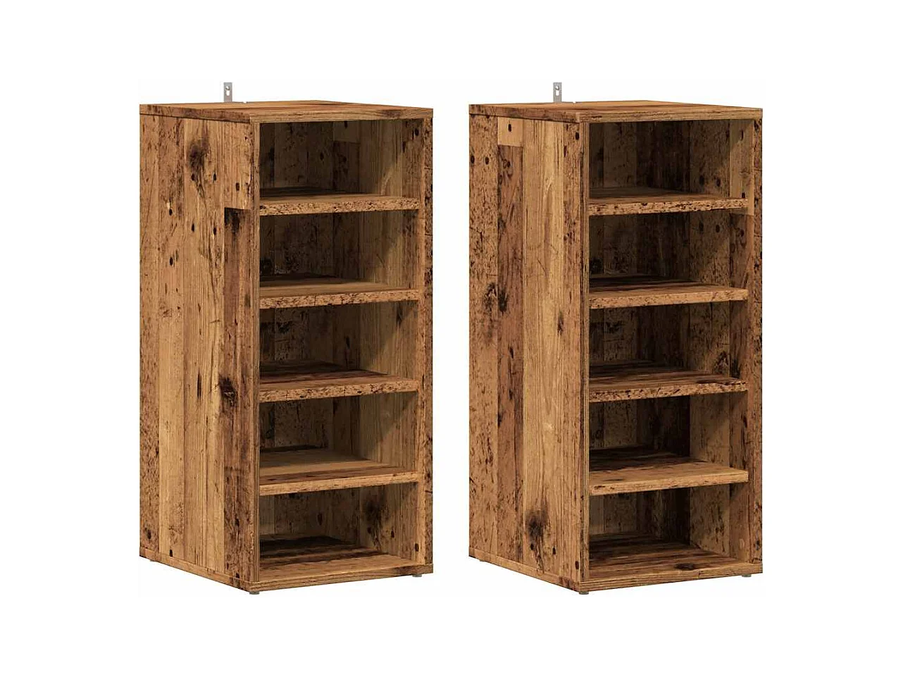 Armoires à chaussures 2 pcs vieux bois bois d'ingénierie