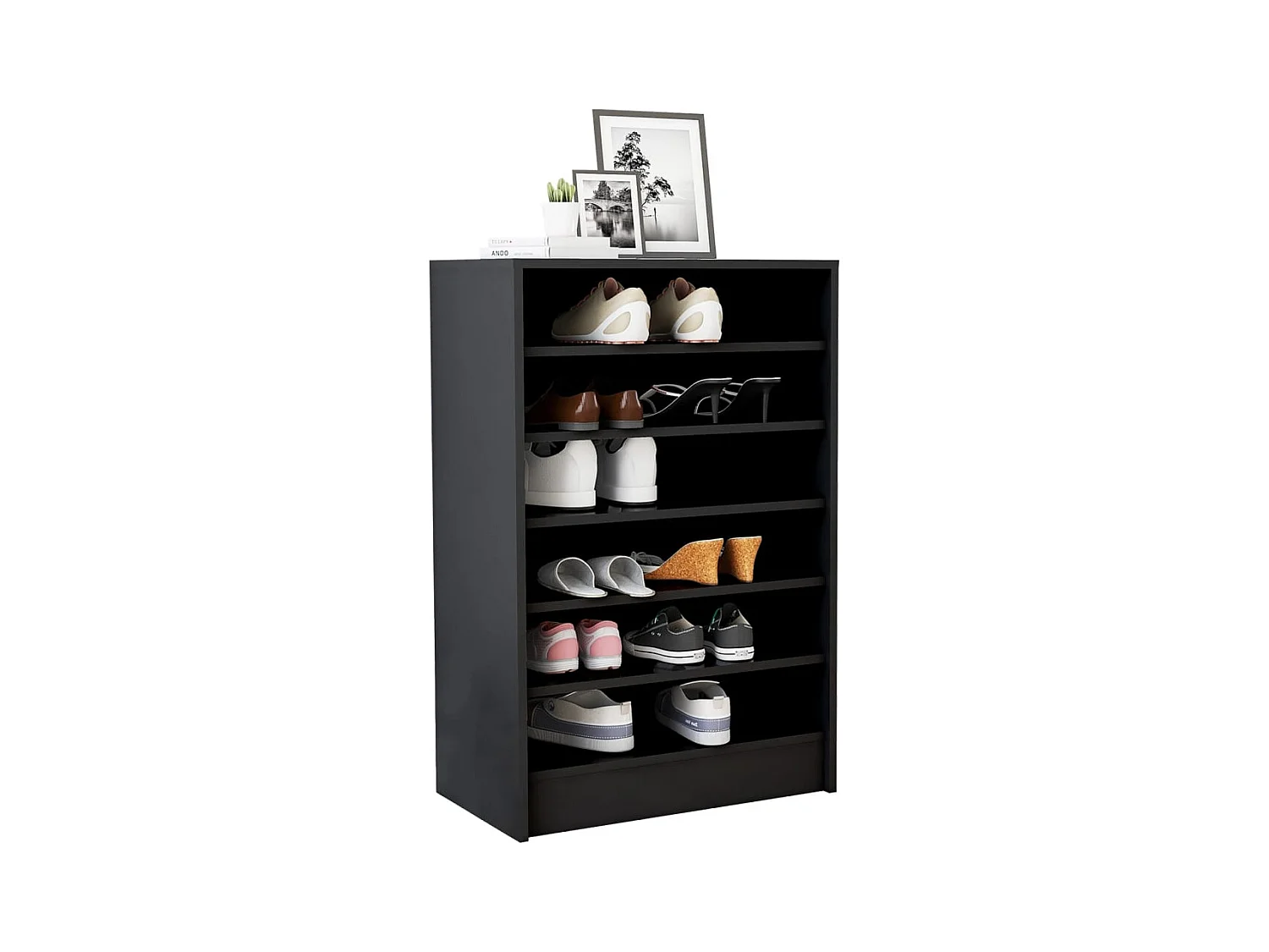 Armoire à chaussures Noir 60x35x92 cm Bois d’ingénierie