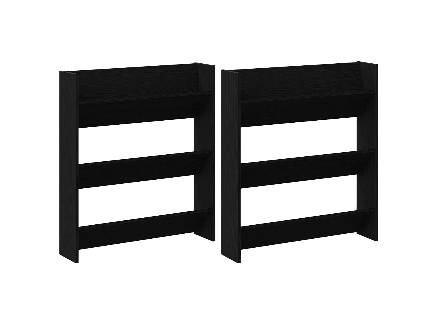 Cabinets à chaussures muraux 2 pcs Chêne noir 60 x 18 x 60 cm