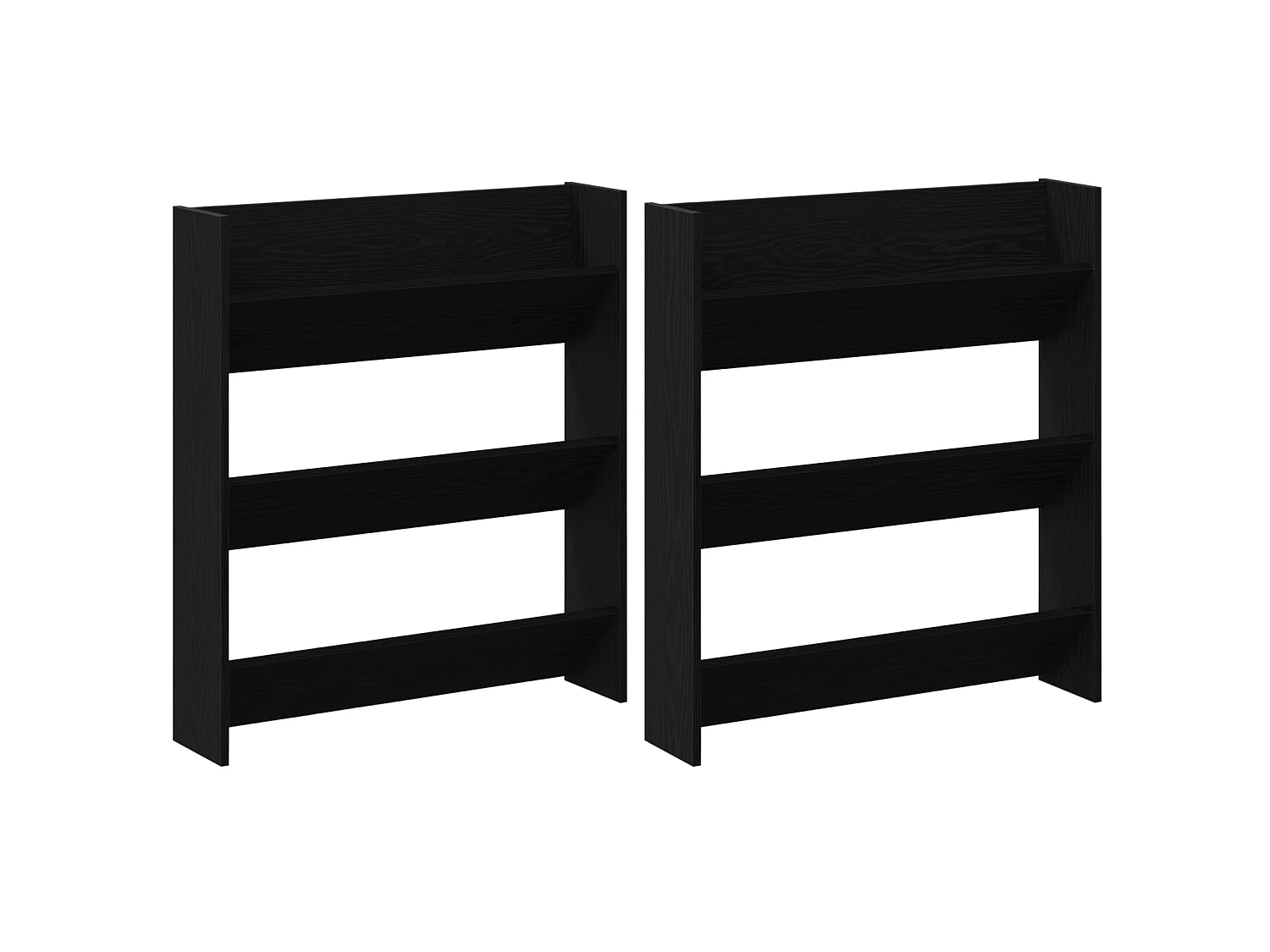 Zapateros de pared 2 uds Roble negro 60 x 18 x 60 cm