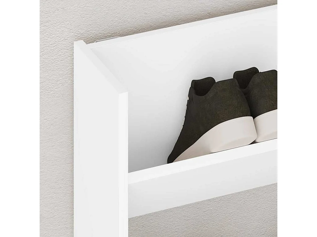 Armoire à chaussures murale blanc 80x18x90 cm bois d'ingénierie