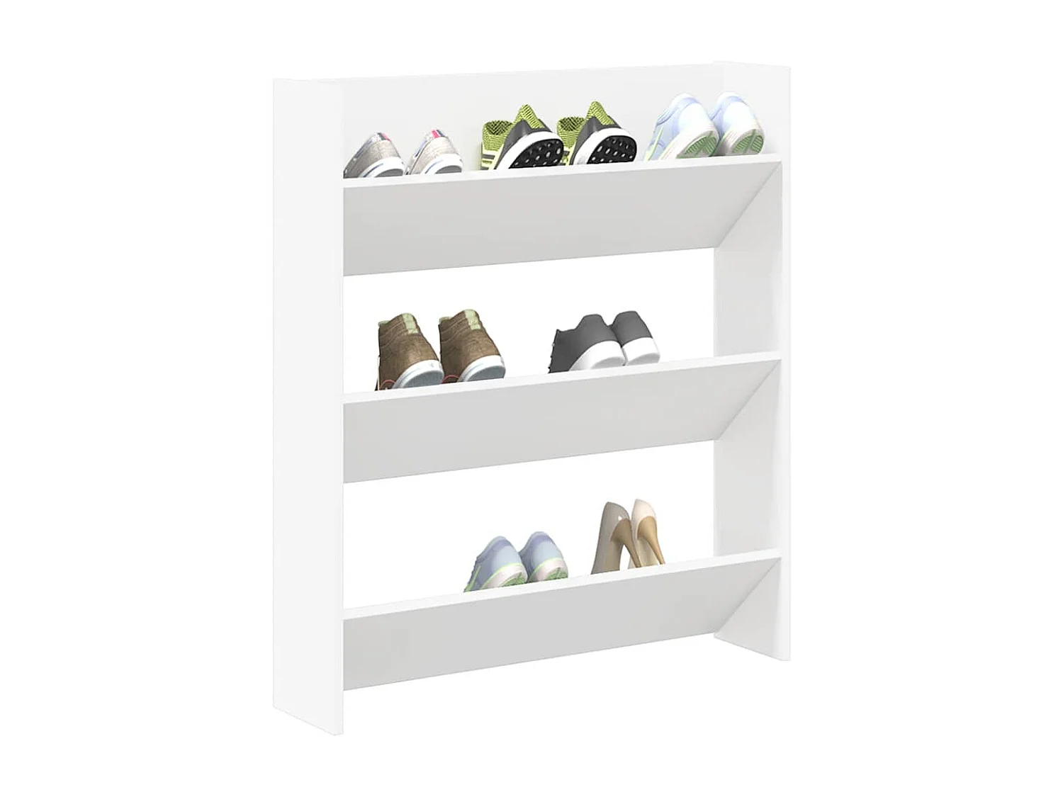 Armoire à chaussures murale blanc 80x18x90 cm bois d'ingénierie