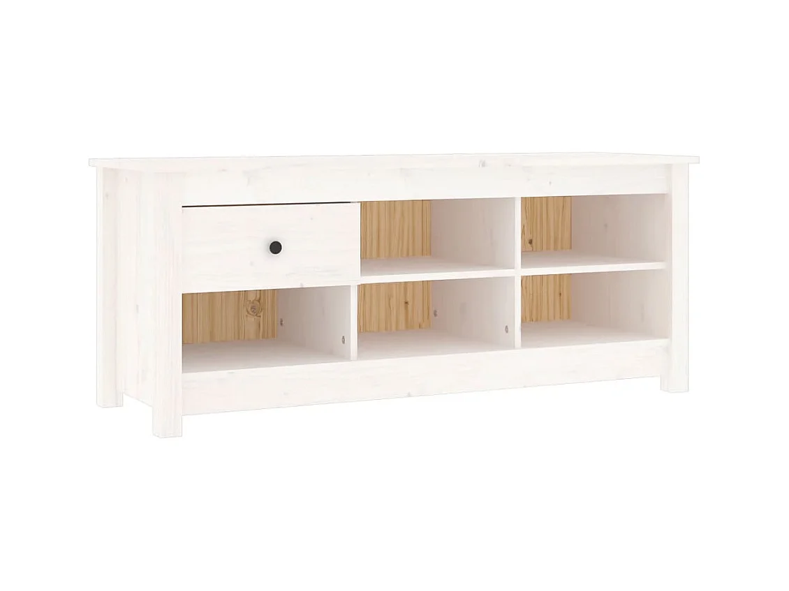 Armoire à chaussures Blanc 110x38x45,5 cm Bois de pin massif