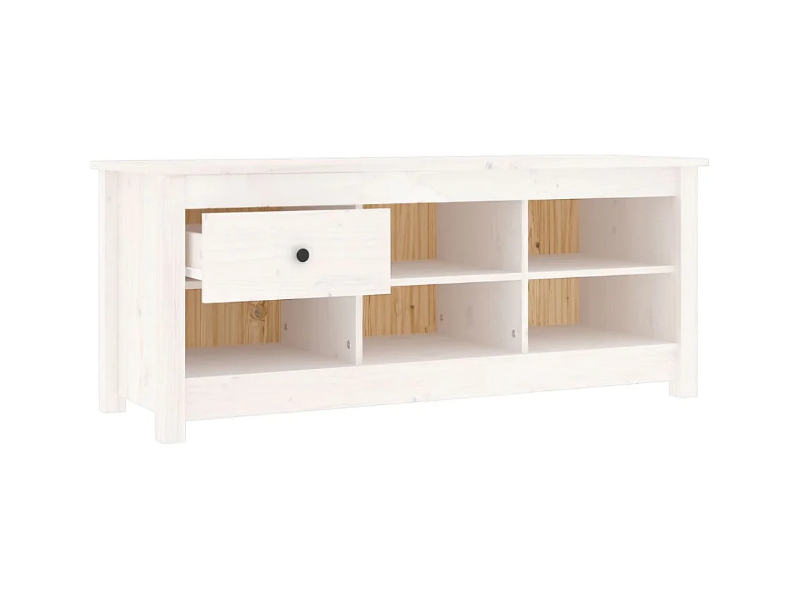 Armoire à chaussures Blanc 110x38x45,5 cm Bois de pin massif
