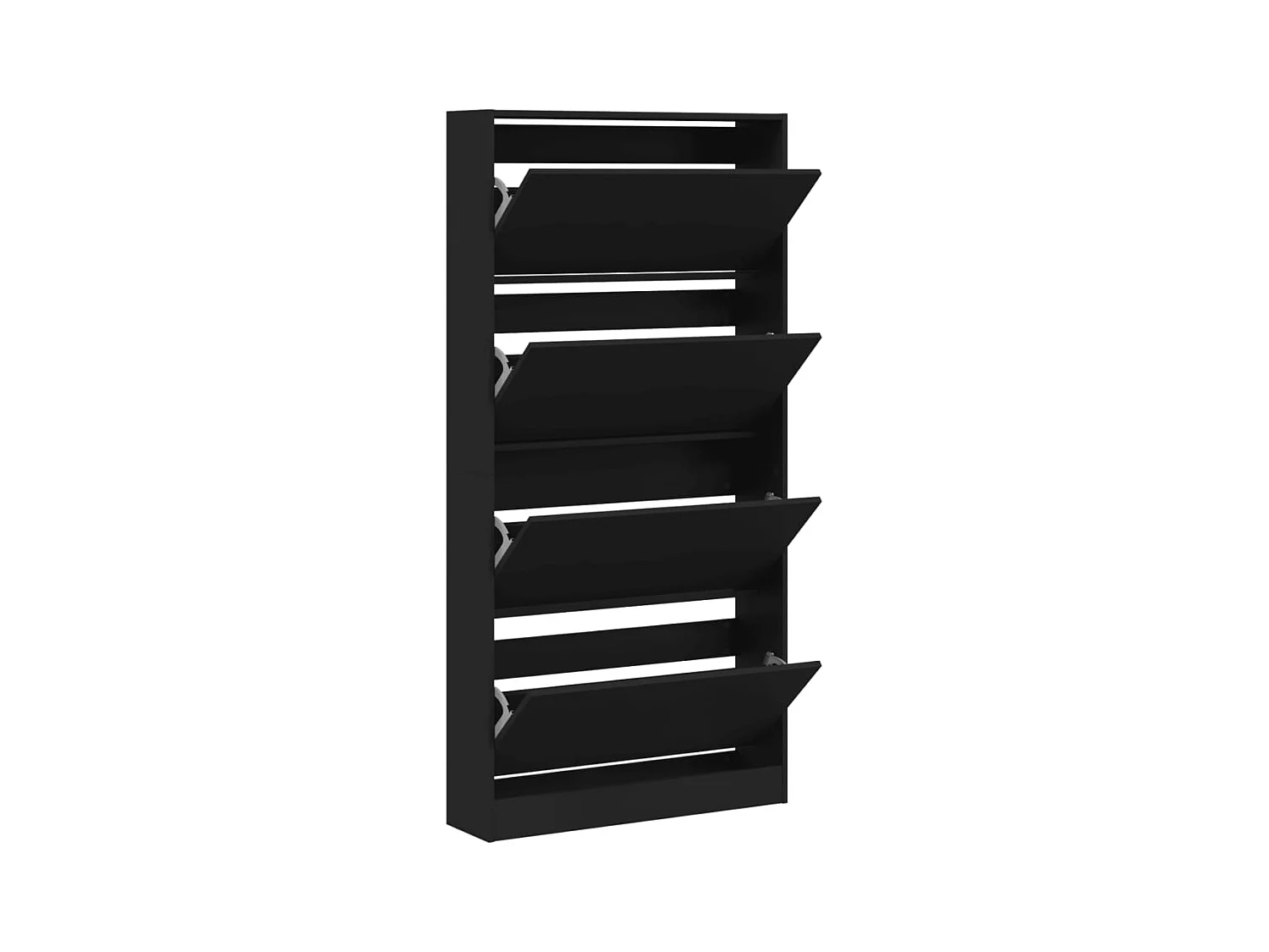 Armoire à chaussures 4 tiroirs rabattables noir 80x21x163,5 cm