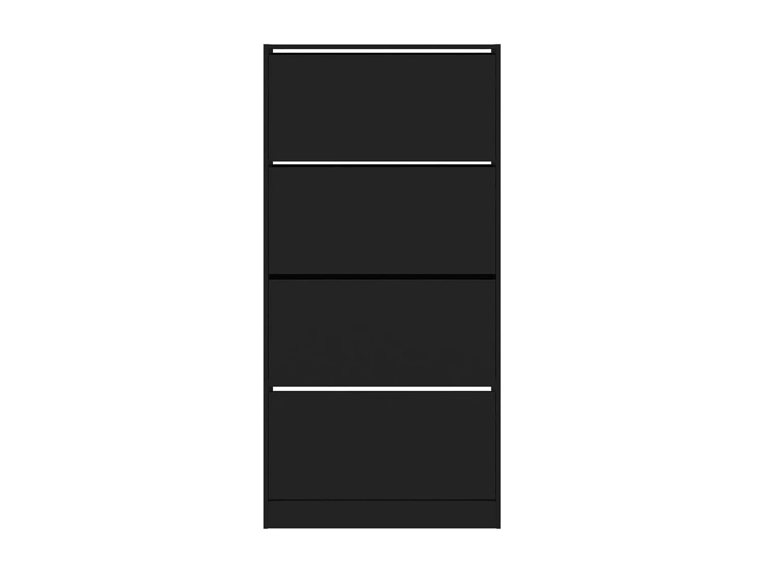 Scarpiera con 4 cassetti pieghevoli, nero, 80 x 21 x 163,5 cm