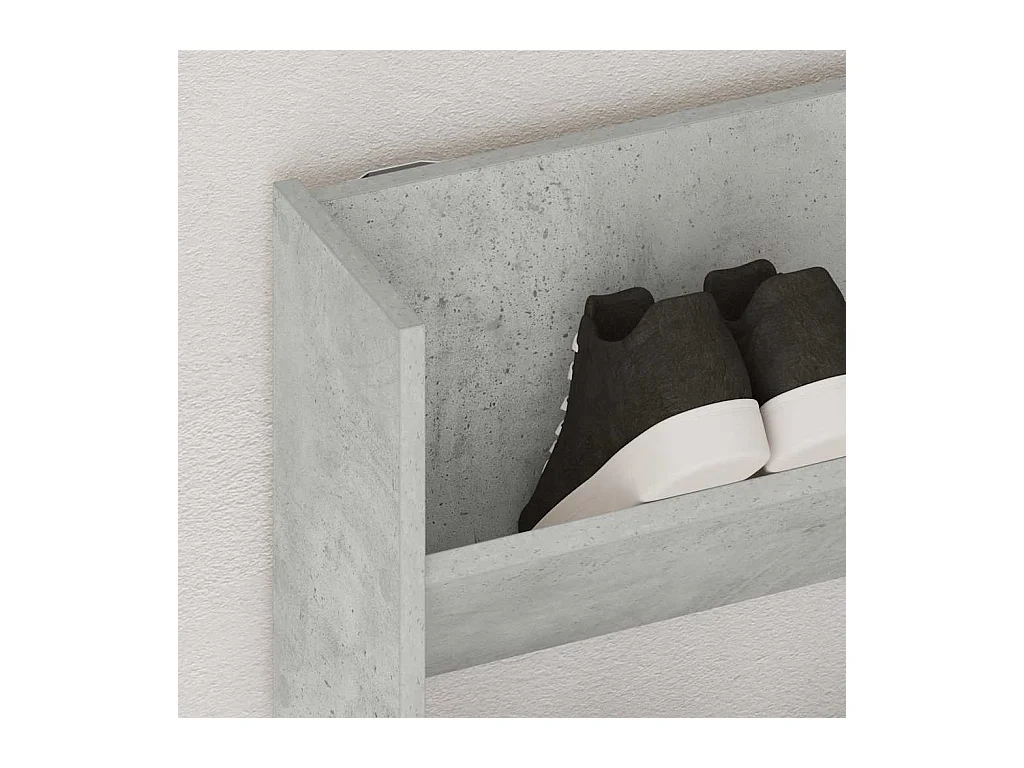 Wandkast voor schoenen Betongrijs 80x18x90 cm Spaanplaat