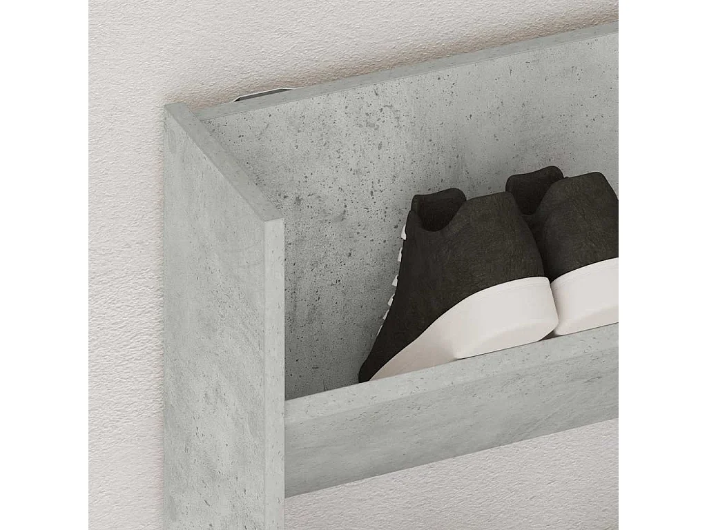 Armoire à chaussures murale Gris béton 80x18x90 cm Aggloméré