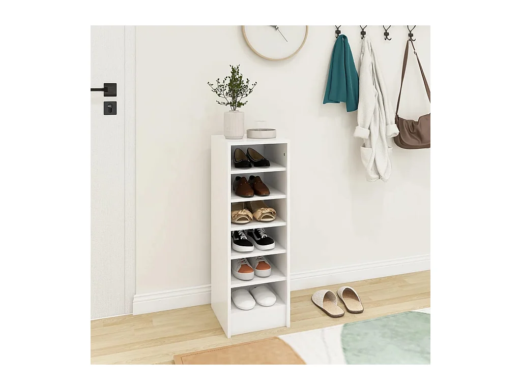 Armoire à chaussures Blanc 31,5x35x90 cm Bois d'ingénierie