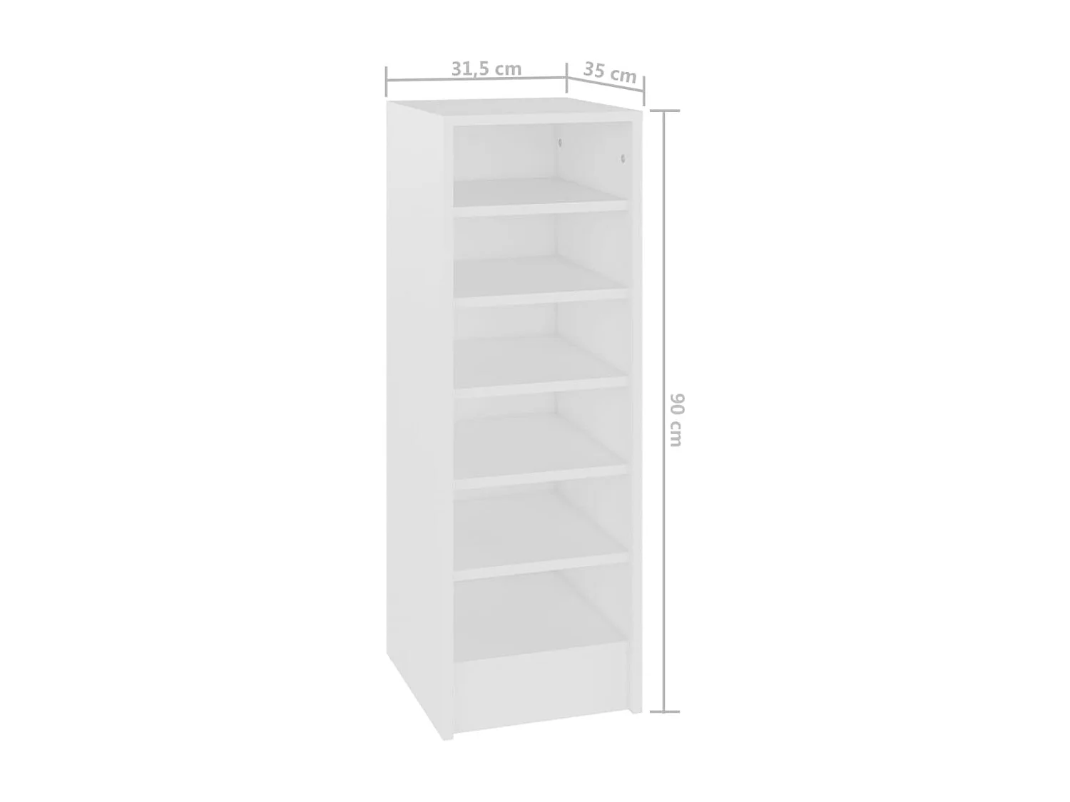 Zapatero blanco 31,5x35x90 cm Madera contrachapada