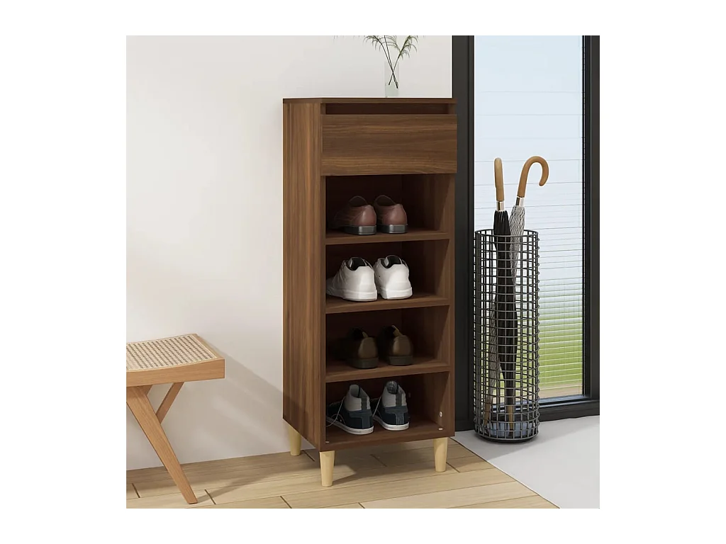 Zapatero Roble marrón 40x36x105cm Madera de ingeniería