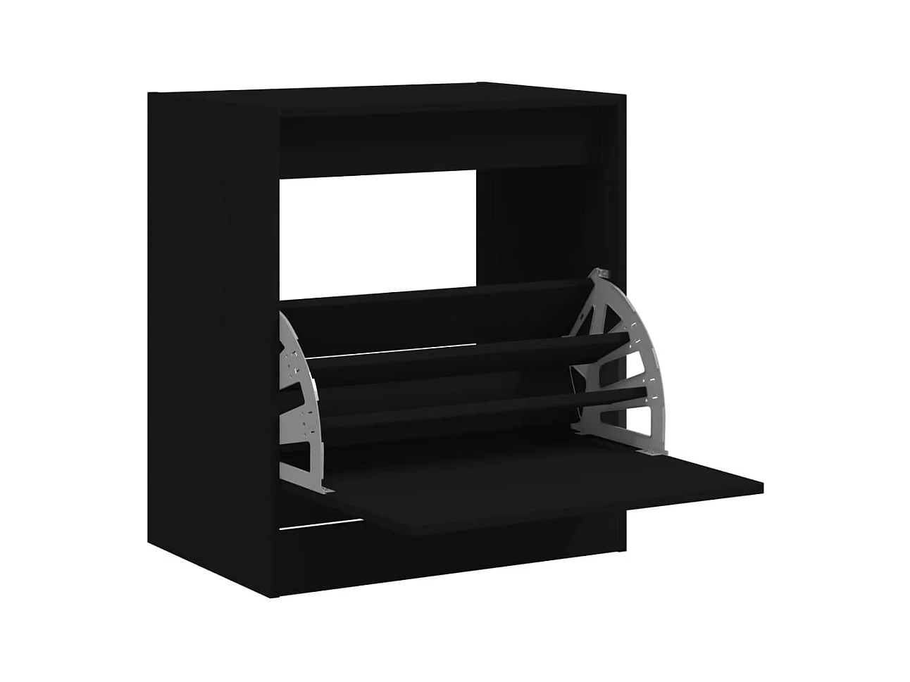 Armoire à chaussures noir 60x42x69 cm bois d'ingénierie