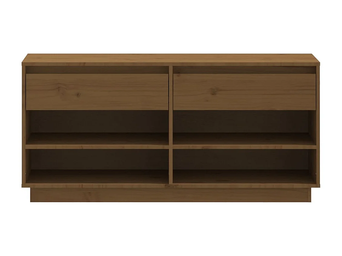 Zapatero Marrón Miel 110x34x52cm Madera Maciza de Pino